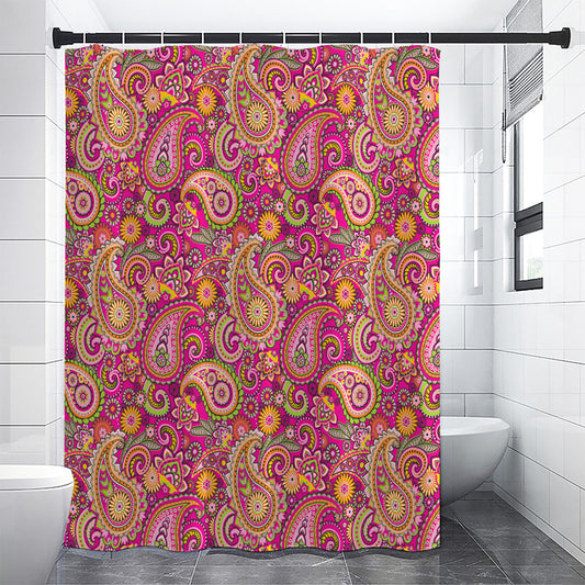 Retro Paisley Pattern Print Shower Curtain