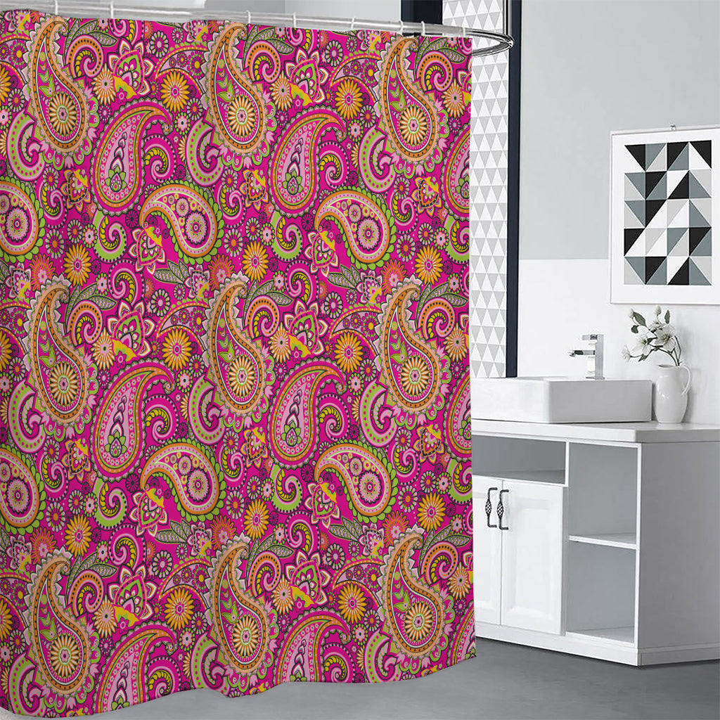 Retro Paisley Pattern Print Shower Curtain