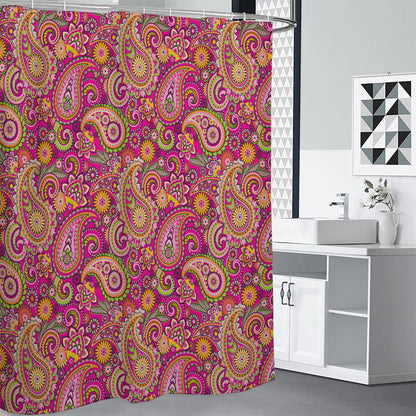 Retro Paisley Pattern Print Shower Curtain