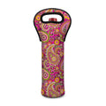 Retro Paisley Pattern Print Single Neoprene Wine Tote