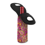 Retro Paisley Pattern Print Single Neoprene Wine Tote