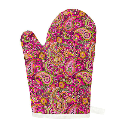 Retro Paisley Pattern Print Single Oven Mitt