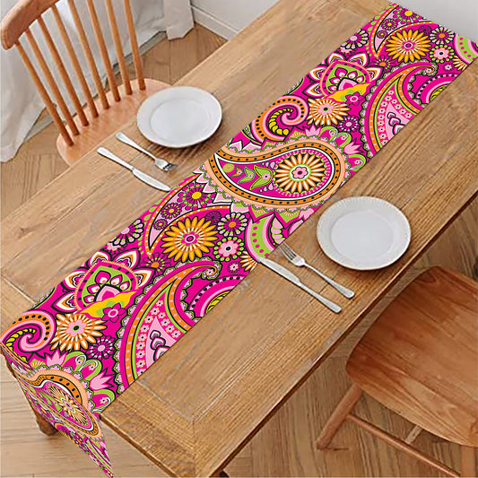 Retro Paisley Pattern Print Table Runner