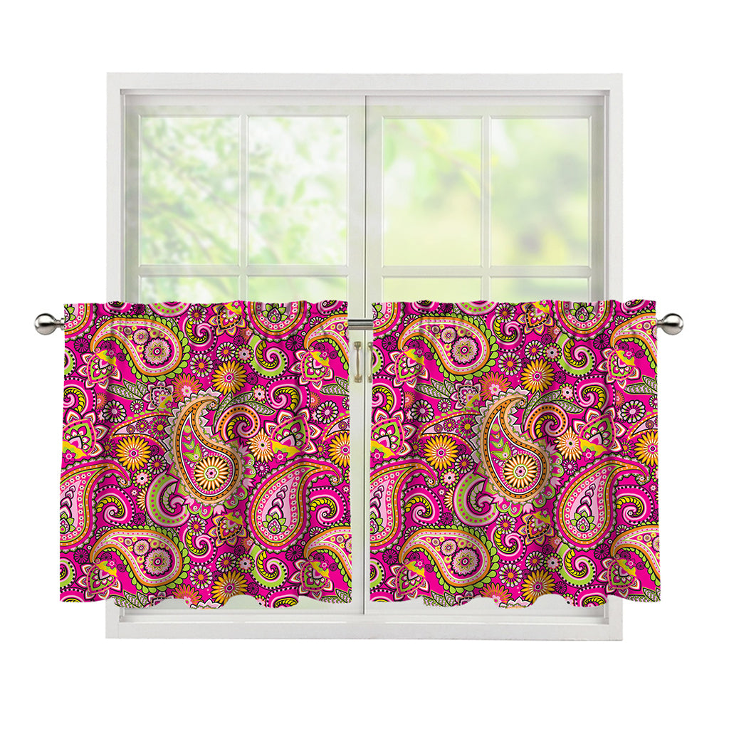 Retro Paisley Pattern Print Tier Curtains