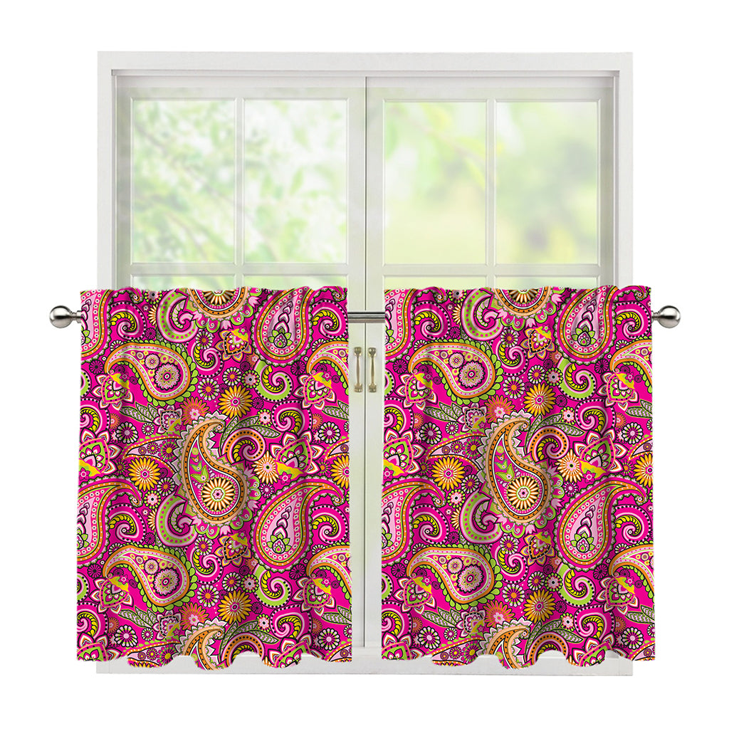 Retro Paisley Pattern Print Tier Curtains