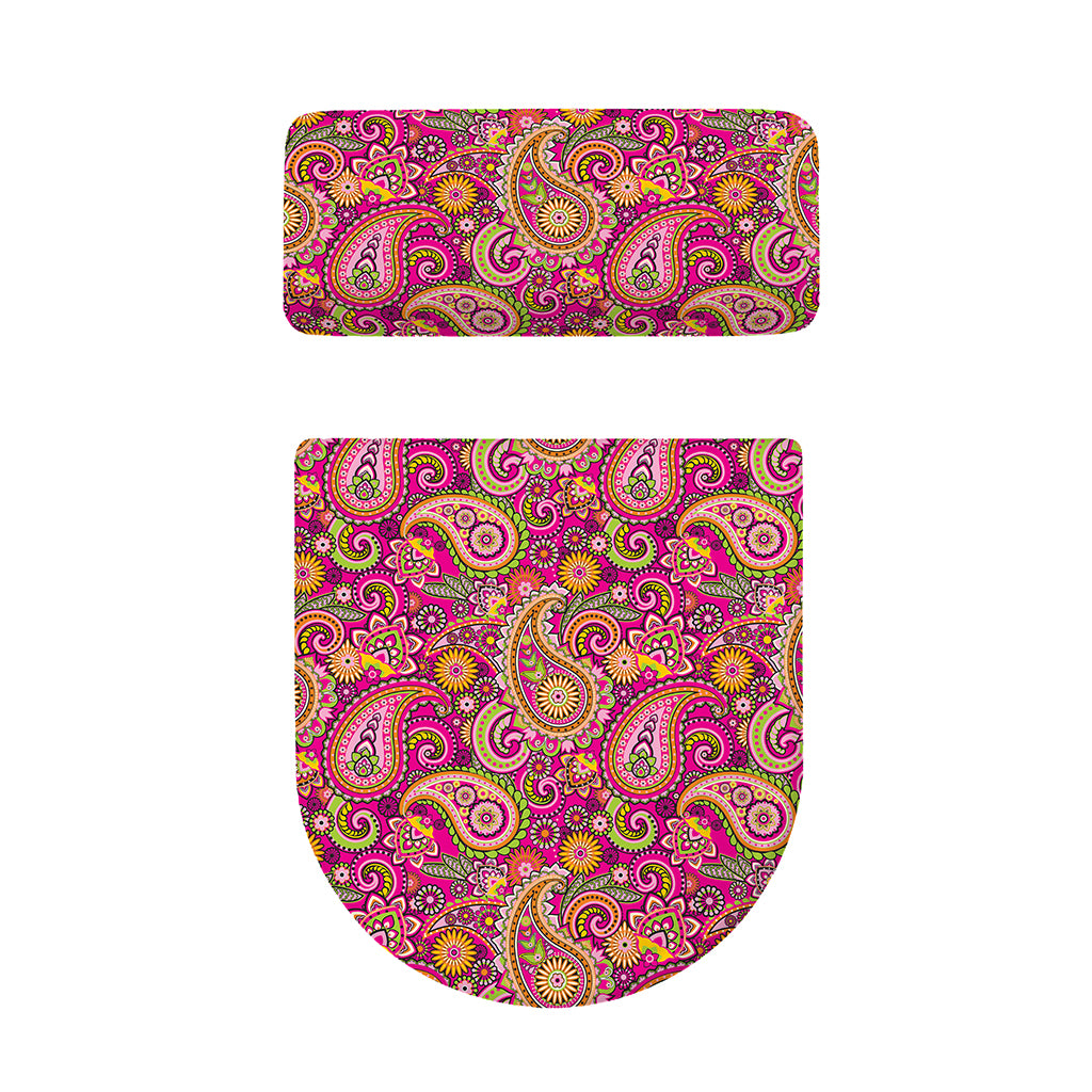 Retro Paisley Pattern Print Toilet Lid And Tank Cover Set