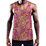 Retro Paisley Pattern Print Training Tank Top