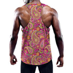 Retro Paisley Pattern Print Training Tank Top