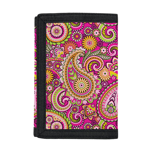 Retro Paisley Pattern Print Trifold Wallet