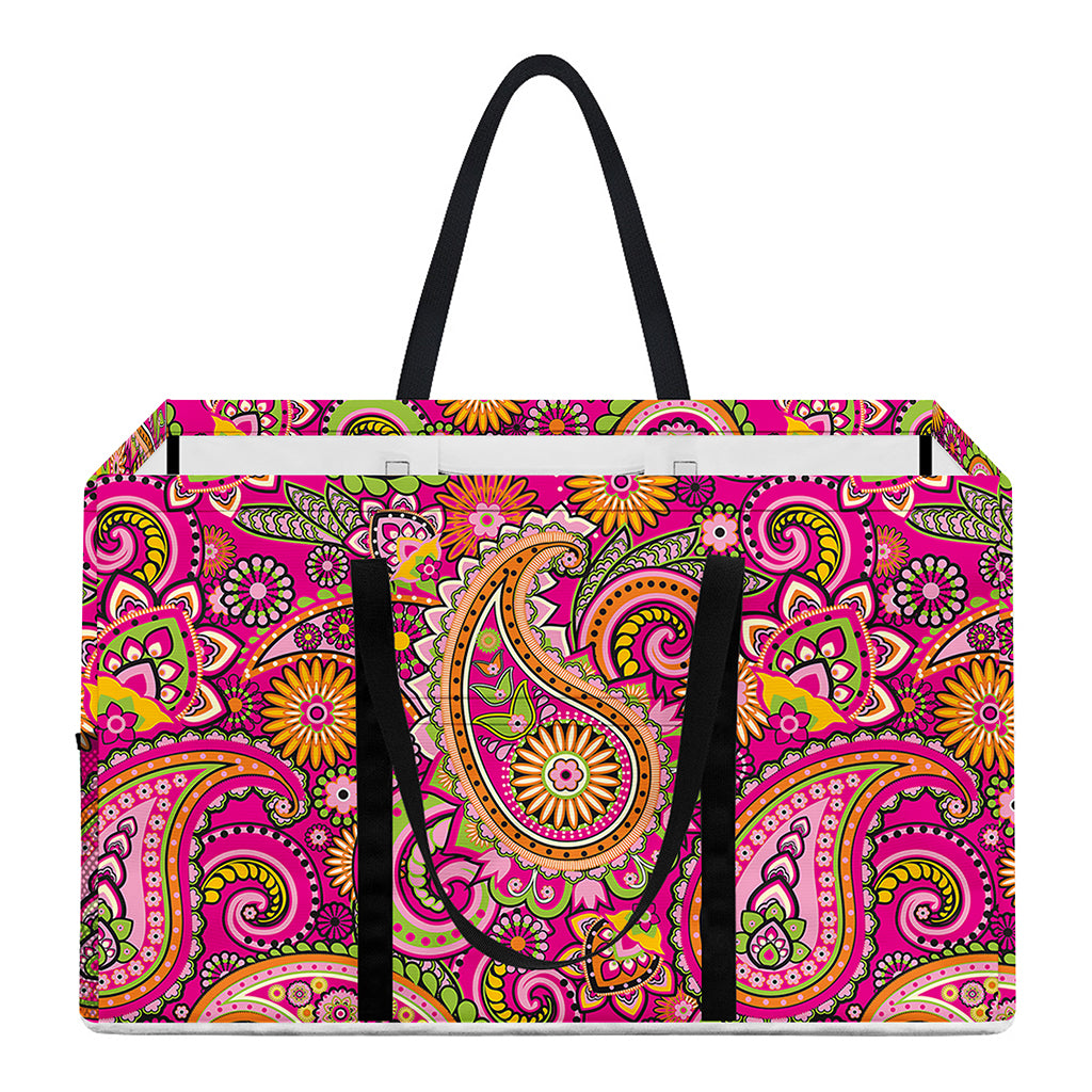 Retro Paisley Pattern Print Utility Tote Bag