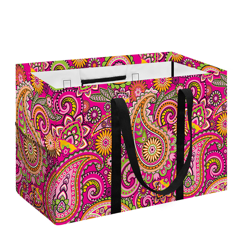 Retro Paisley Pattern Print Utility Tote Bag