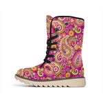Retro Paisley Pattern Print Winter Boots