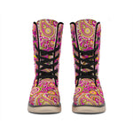 Retro Paisley Pattern Print Winter Boots