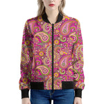 Retro Paisley Pattern Print Women's Bomber Jacket