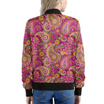 Retro Paisley Pattern Print Women's Bomber Jacket
