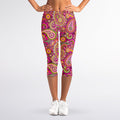Retro Paisley Pattern Print Women's Capri Leggings