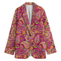 Retro Paisley Pattern Print Women's Cotton Blazer