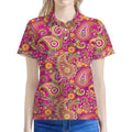 Retro Paisley Pattern Print Women's Polo Shirt