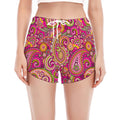 Retro Paisley Pattern Print Women's Split Running Shorts