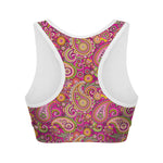 Retro Paisley Pattern Print Women's Sports Bra