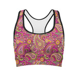 Retro Paisley Pattern Print Women's Sports Bra