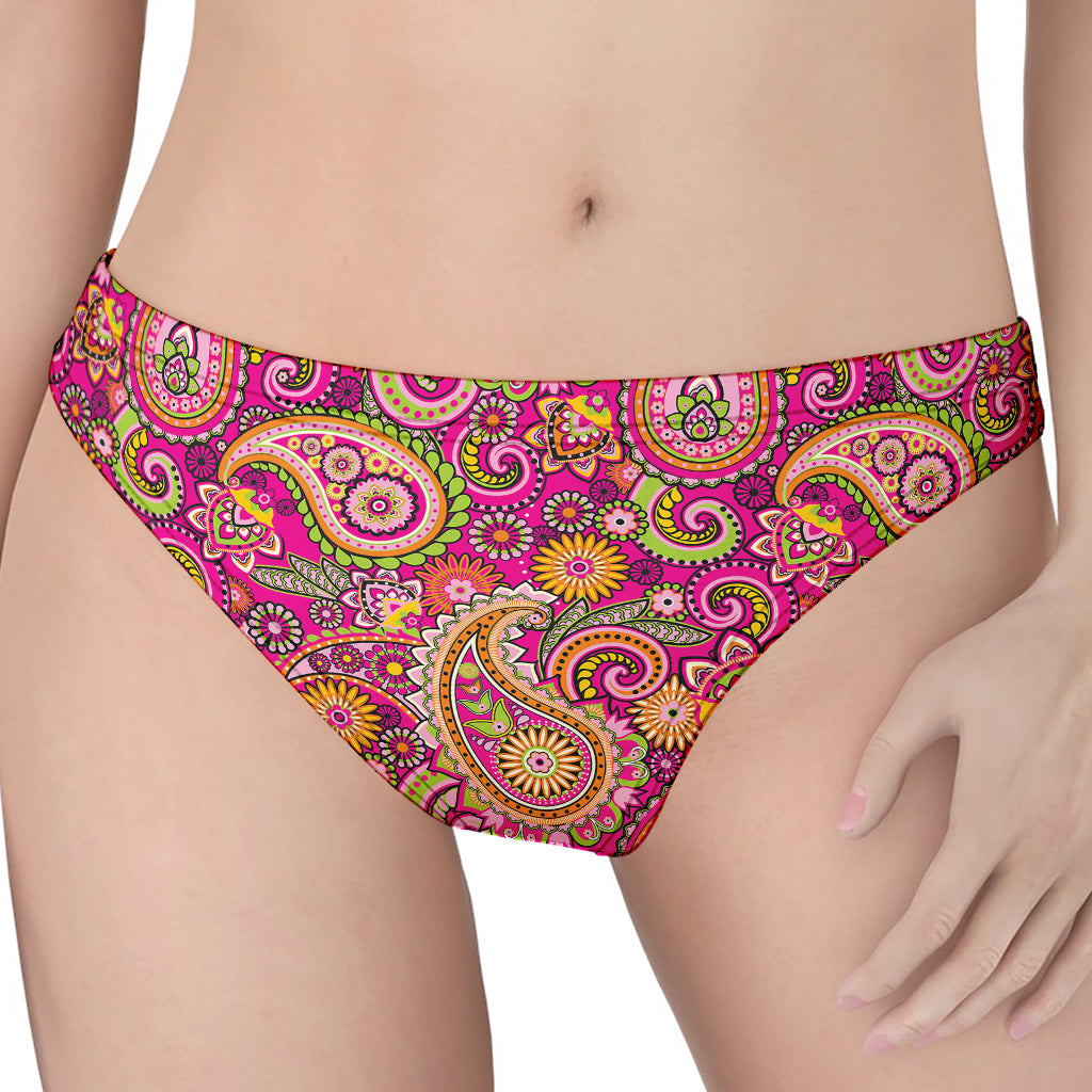 Retro Paisley Pattern Print Women's Thong