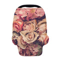 Retro Pink Roses Floral Print Baby Seat Cover