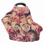 Retro Pink Roses Floral Print Baby Seat Cover
