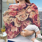 Retro Pink Roses Floral Print Baby Seat Cover