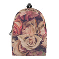 Retro Pink Roses Floral Print School Backpack