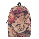Retro Pink Roses Floral Print Backpack