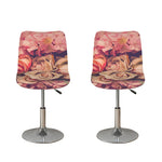 Retro Pink Roses Floral Print Bar Stool Covers