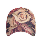 Retro Pink Roses Floral Print Baseball Cap