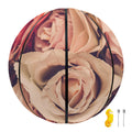 Retro Pink Roses Floral Print Basketball