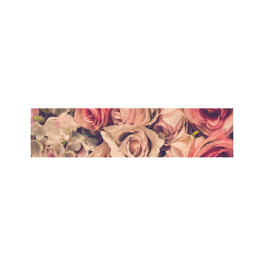 Retro Pink Roses Floral Print Bed Runner