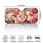 Retro Pink Roses Floral Print Car Windshield Sun Shade
