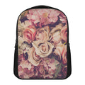 Retro Pink Roses Floral Print Casual Backpack