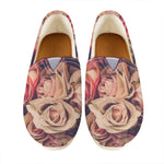 Retro Pink Roses Floral Print Casual Shoes