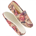 Retro Pink Roses Floral Print Casual Shoes