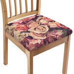 Retro Pink Roses Floral Print Chair Cushion Cover