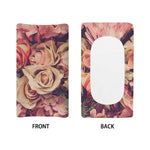 Retro Pink Roses Floral Print Changing Pad Cover