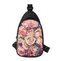 Retro Pink Roses Floral Print Sling Bag