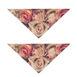 Retro Pink Roses Floral Print Dog Bandana