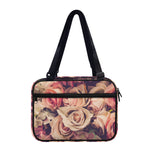 Retro Pink Roses Floral Print Double Strap Bible Bag