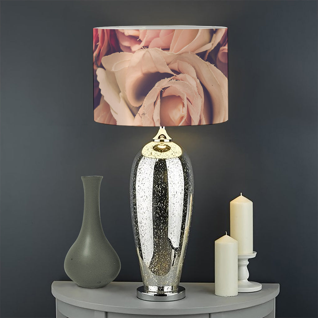 Retro Pink Roses Floral Print Drum Lamp Shade