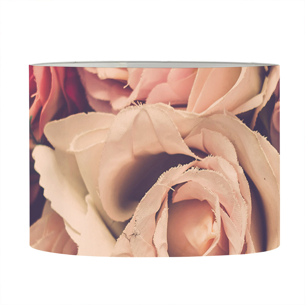 Retro Pink Roses Floral Print Drum Lamp Shade