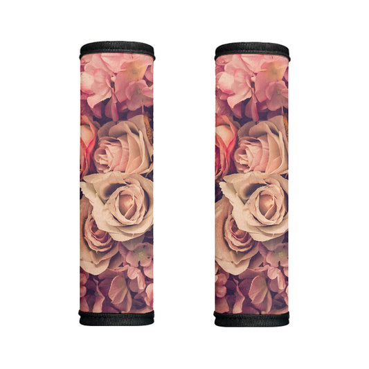 Retro Pink Roses Floral Print Handle Covers