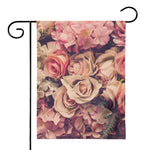 Retro Pink Roses Floral Print House Flag