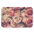 Retro Pink Roses Floral Print Indoor Door Mat