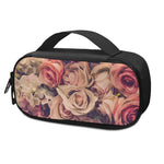 Retro Pink Roses Floral Print Insulin Cooler Travel Case